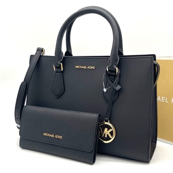 Michael Kors Handbags - Michael Kors Sheila Medium Satchel Crossbody Bag & Trifold Wallet